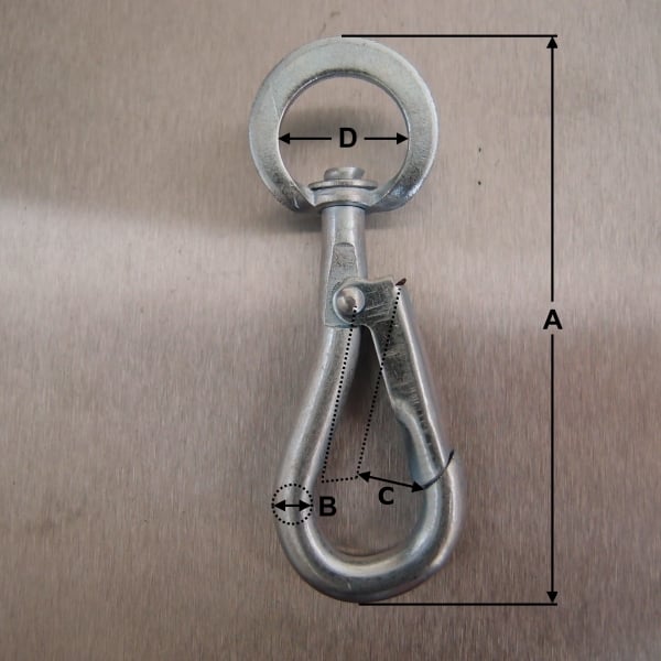 Standard Springhooks to Swivel: Zinc Plated