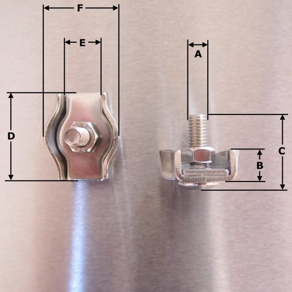 Stainless Steel Simplex Wire Rope Grips - AISI 316
