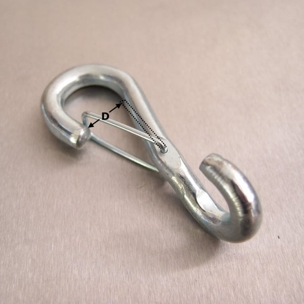 3" Standard Springhooks to Crue With Wire Catch: Zinc Plated