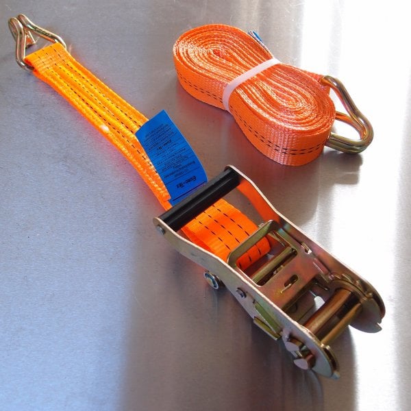 35mm x 6m Ratchet Strap, 3000kg with Claw Hooks
