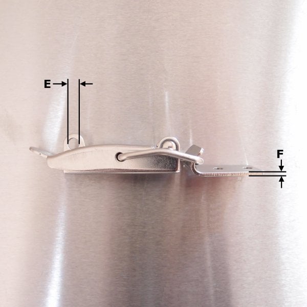 115mm Stainless Steel Bailing Latch - Light Pattern - AISI 304