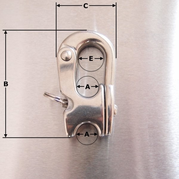 Stainless Steel Sheet Snap Shackle - Quick relase - AISI 316