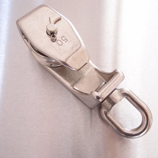 Suits 10mm Rope Stainless Steel Open Sided Pulley Block - AISI 316
