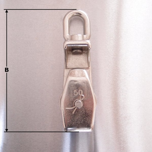 Suits 10mm Rope Stainless Steel Open Sided Pulley Block - AISI 316