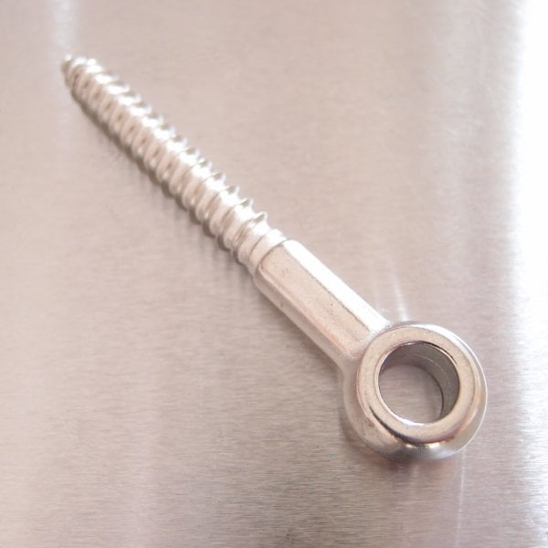 Stainless Steel Woodscrew Eye Bolt with Small Eye - AISI 316