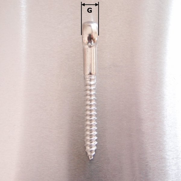 Stainless Steel Woodscrew Eye Bolt with Small Eye - AISI 316