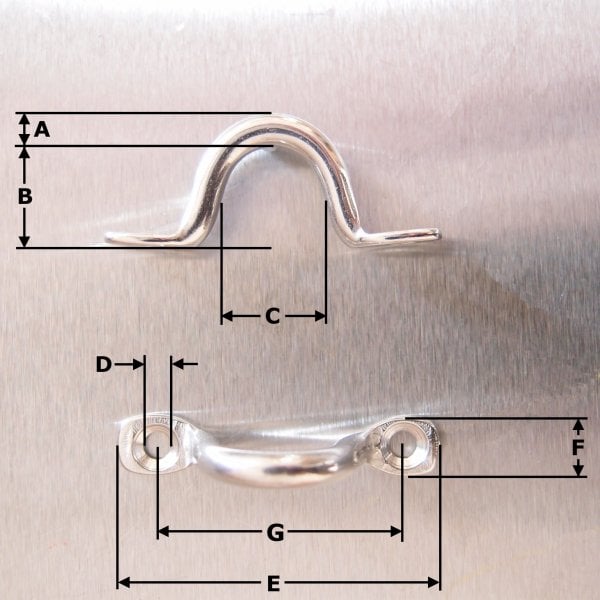 Stainless Steel Wire Eye Straps - AISI 316