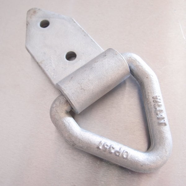 50mm 1 tonne Lashing Link Triangular Drop Forged with Fold Over Plate - Bolt-on - Hot Dipped Galvanized