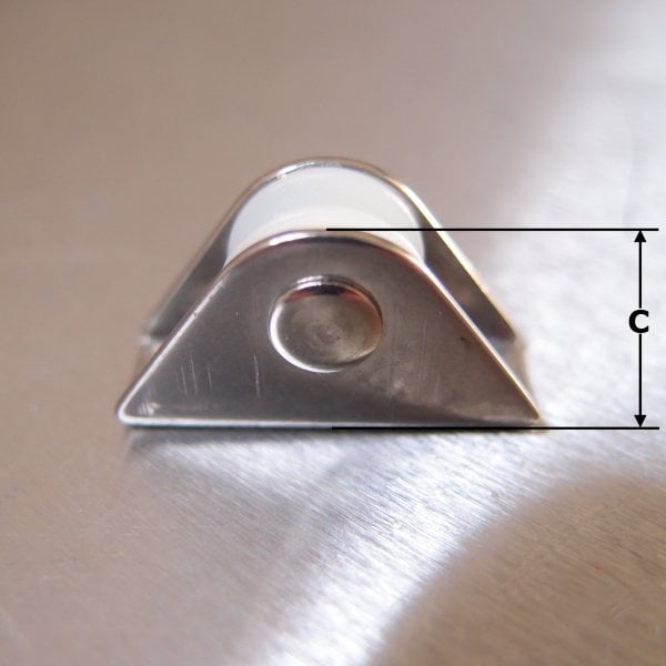 13mm Suits 4mm Rope Stainless Steel Diverter Pulley - Upright Pulley - AISI 316