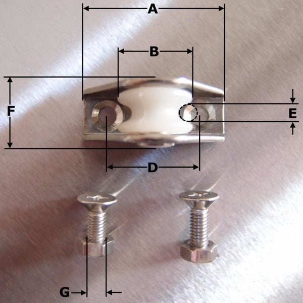 13mm Suits 4mm Rope Stainless Steel Diverter Pulley - Upright Pulley - AISI 316