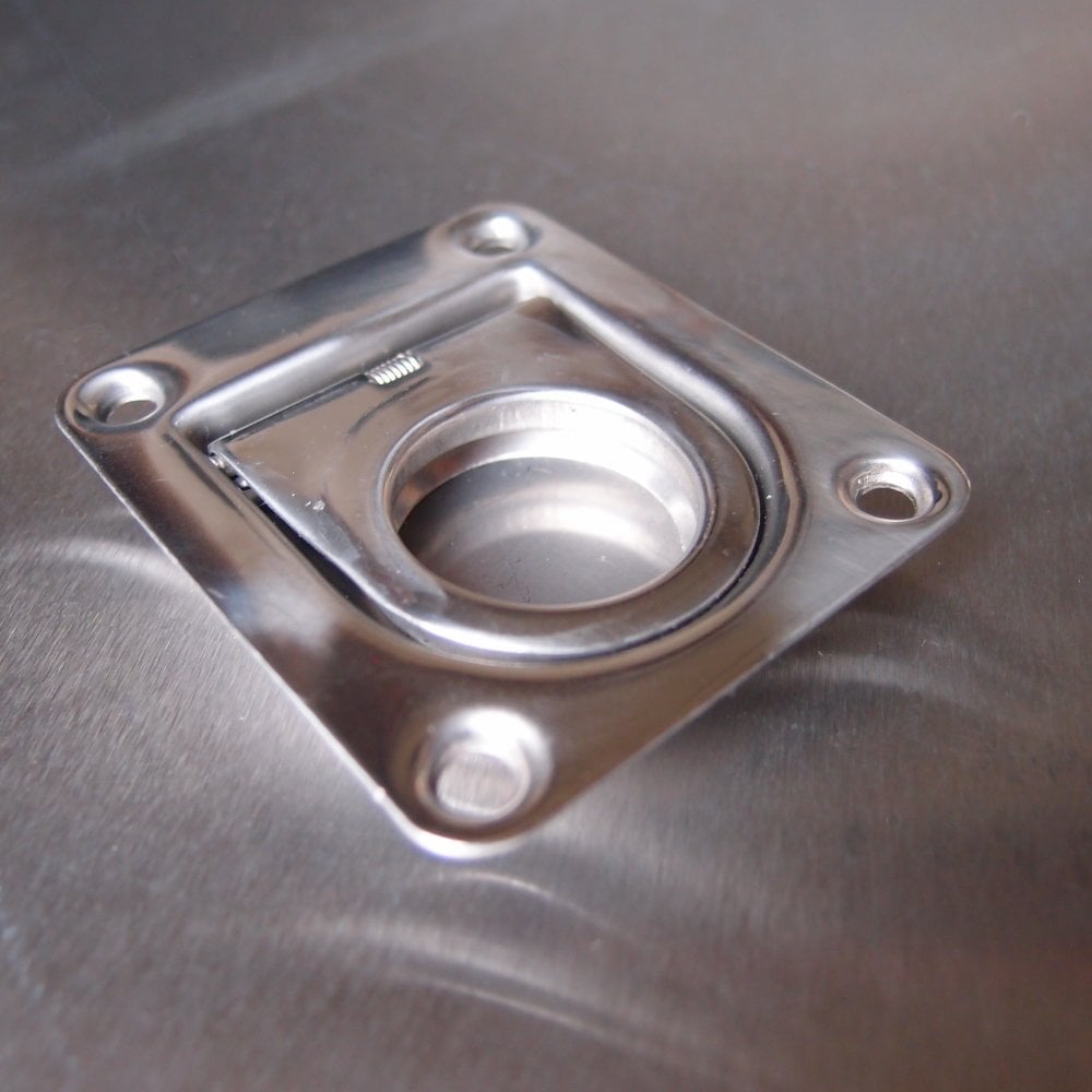 Stainless Steel Flush Lifting Pull with Spring - AISI 316