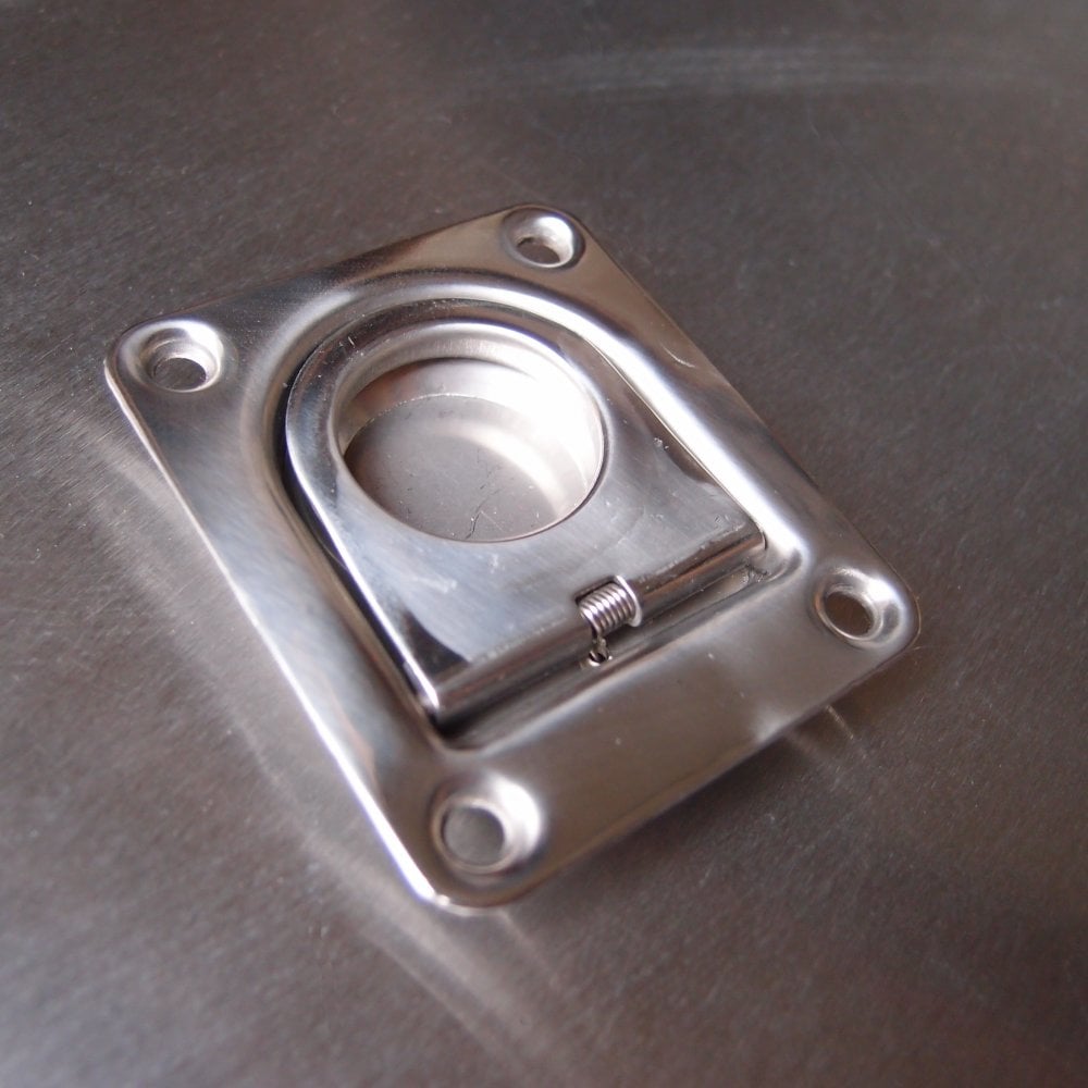 Stainless Steel Flush Lifting Pull with Spring - AISI 316