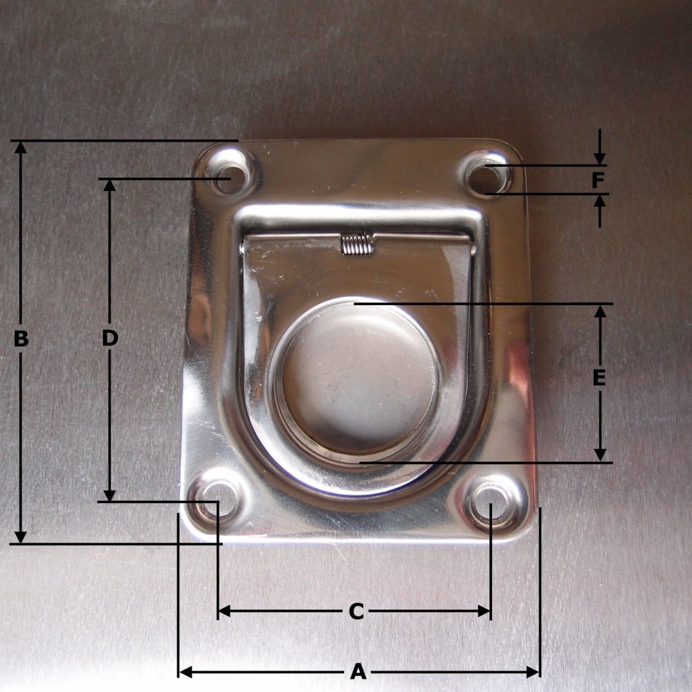 Stainless Steel Flush Lifting Pull with Spring - AISI 316
