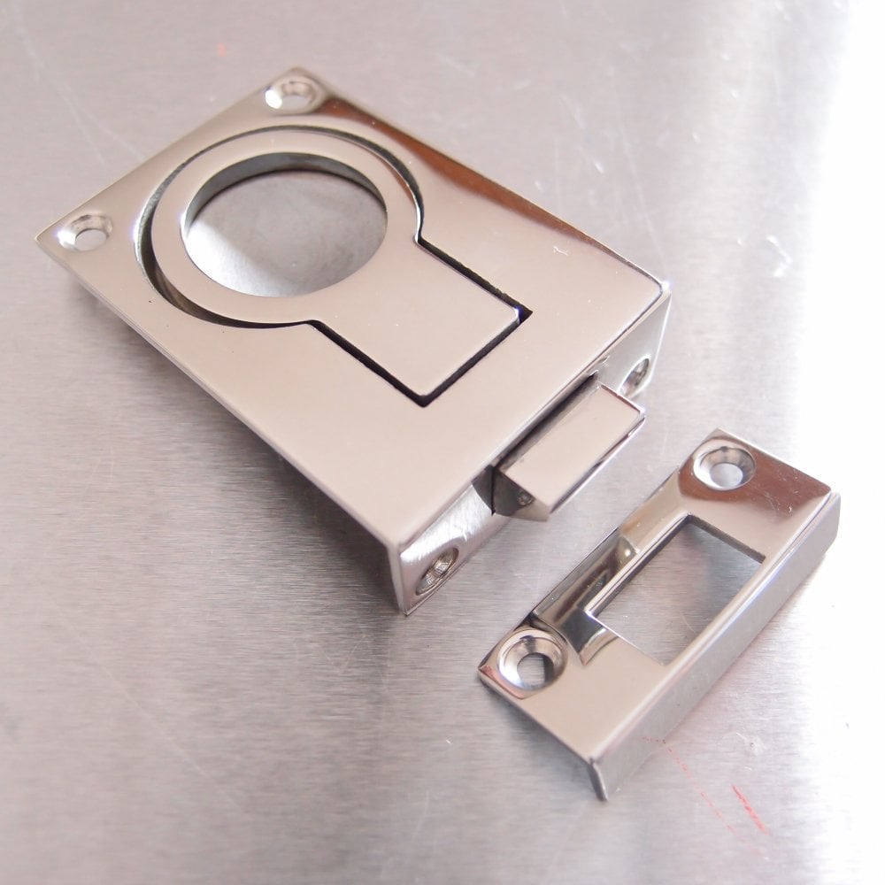 Flush Lifting Pull with Catch and Strike Plate Stainless Steel - AISI316