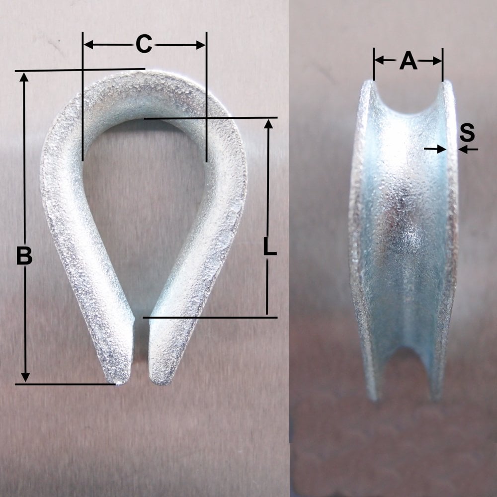 Wire Rope Thimbles: Commercial Galvanised 16mm