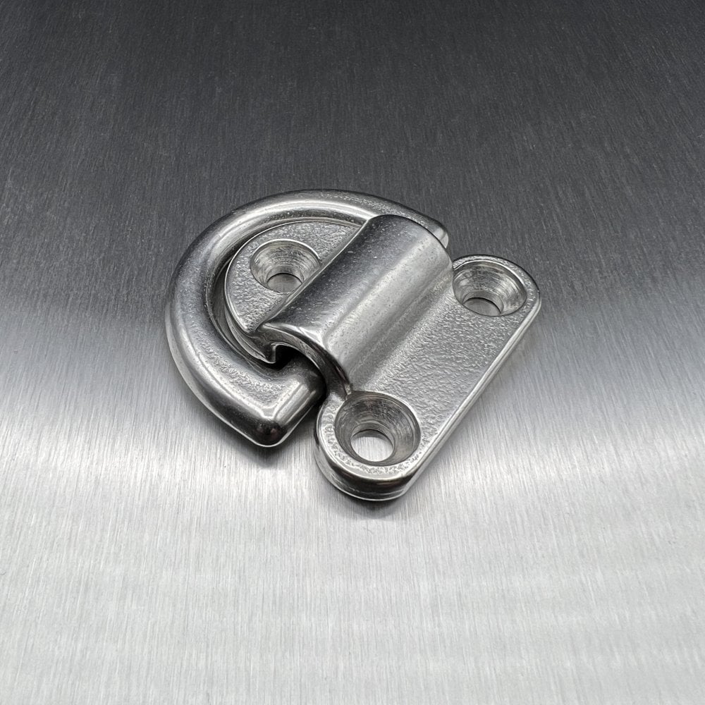 50mm Stainless Steel Folding Pad Eyes - Folding D ring - AISI 316