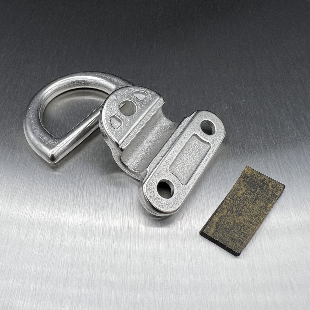 50mm Stainless Steel Folding Pad Eyes - Folding D ring - AISI 316