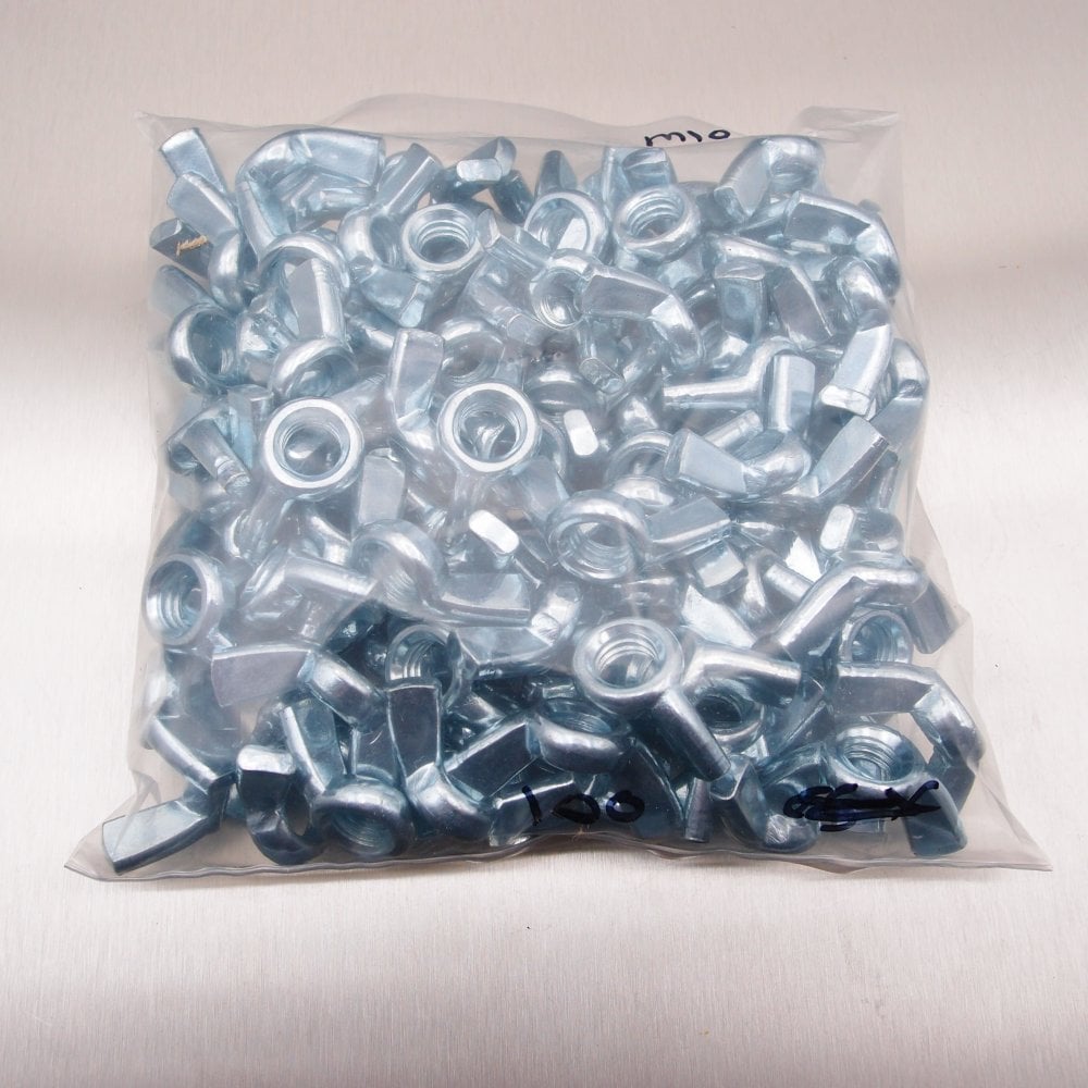 Wing Nuts Zinc Plated M10 (100 per bag available to clear)