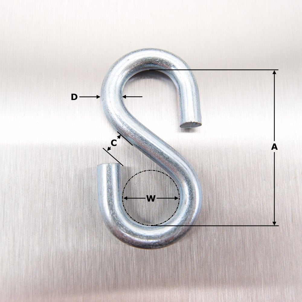 S Hook - Zinc Plated