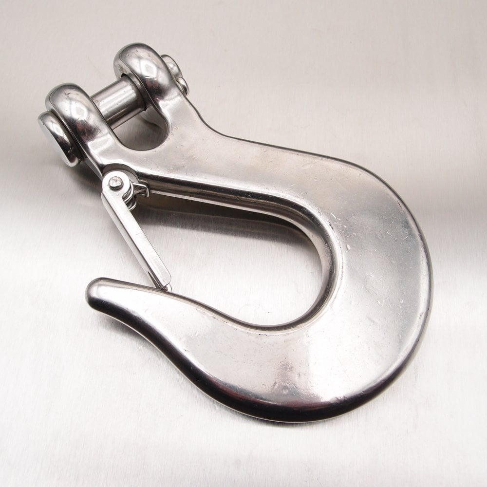 Stainless Steel Clevis Type Sling Hook with Safety Catch AISI 316