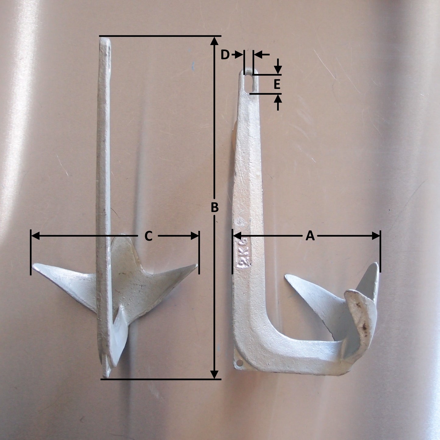 Jet / Trident/ Bruce Boat Anchor: Galvanised