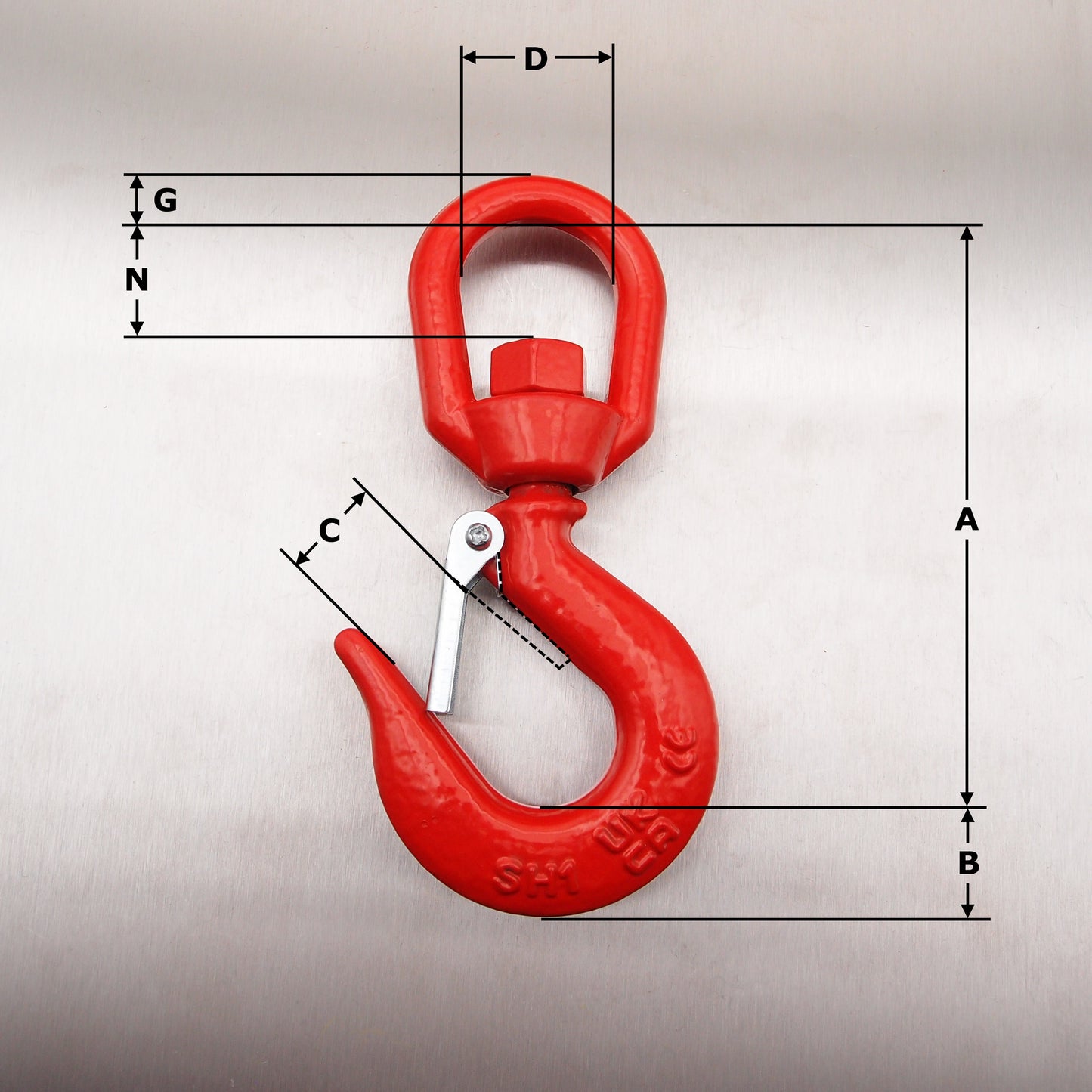 Swivel Hooks: Alloy Steel with Safety Catch - Painted