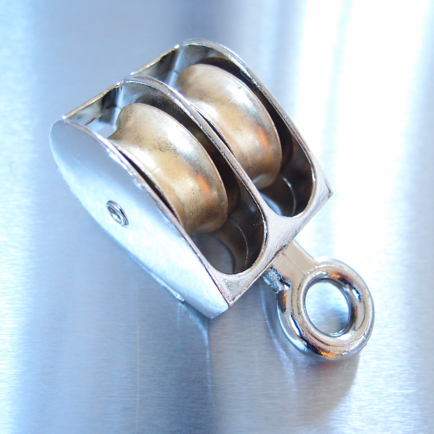 Double Awning Pulley - Die Cast Sheaves - Fixed Round Eye - Zinc Plated Steel