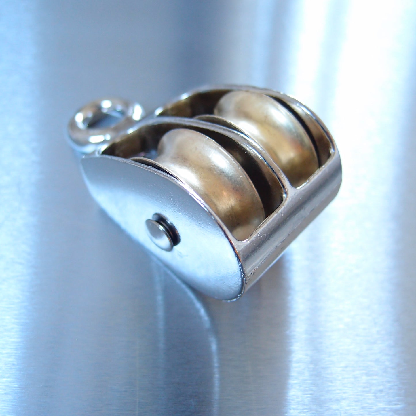 Double Awning Pulley - Die Cast Sheaves - Fixed Round Eye - Zinc Plated Steel