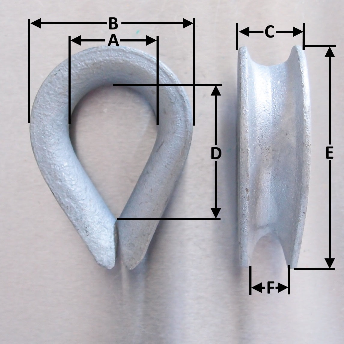 Heart Shaped Thimbles - BS464/1 1958-Galvanised