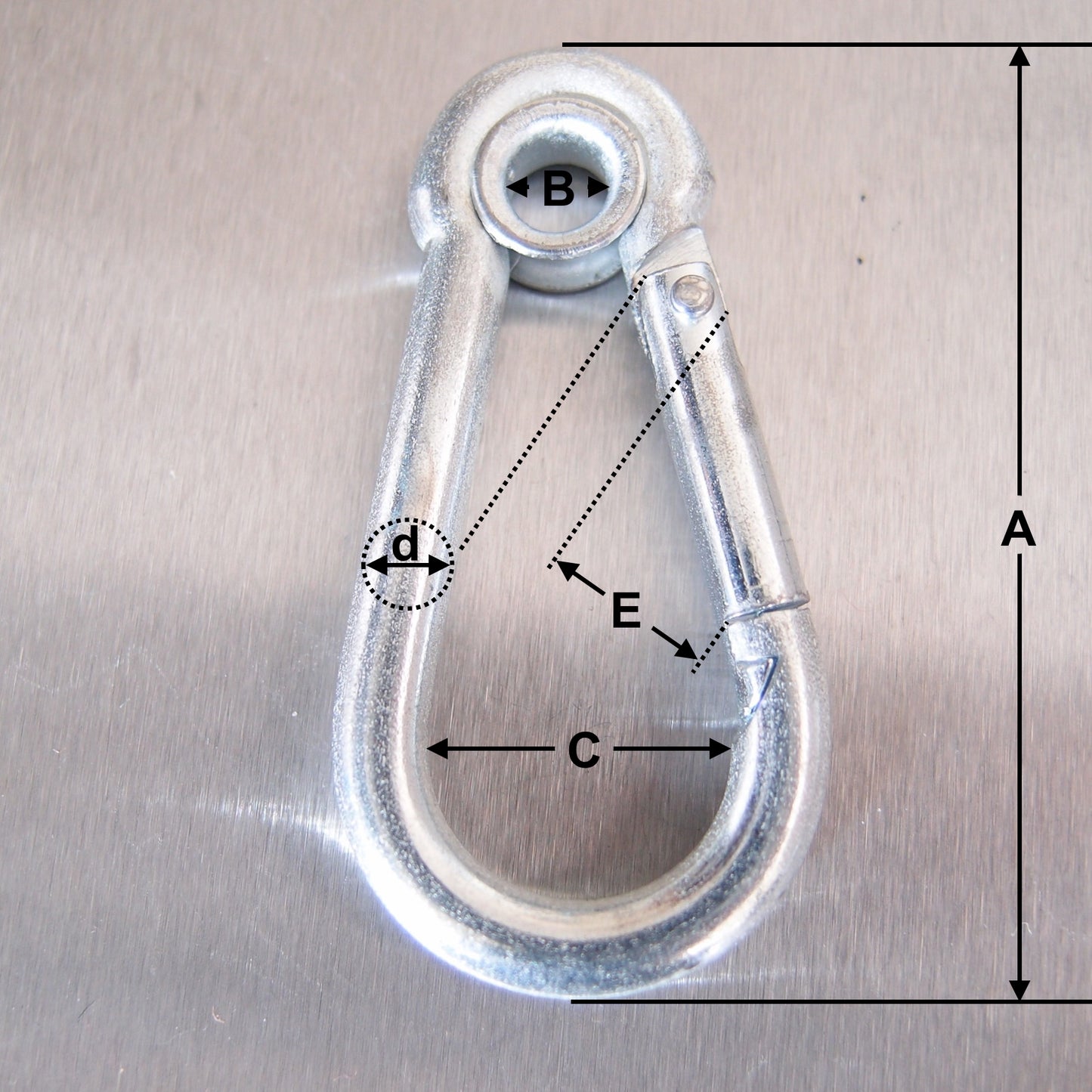 Carbine Hooks: Zinc Plated - with Eyelet