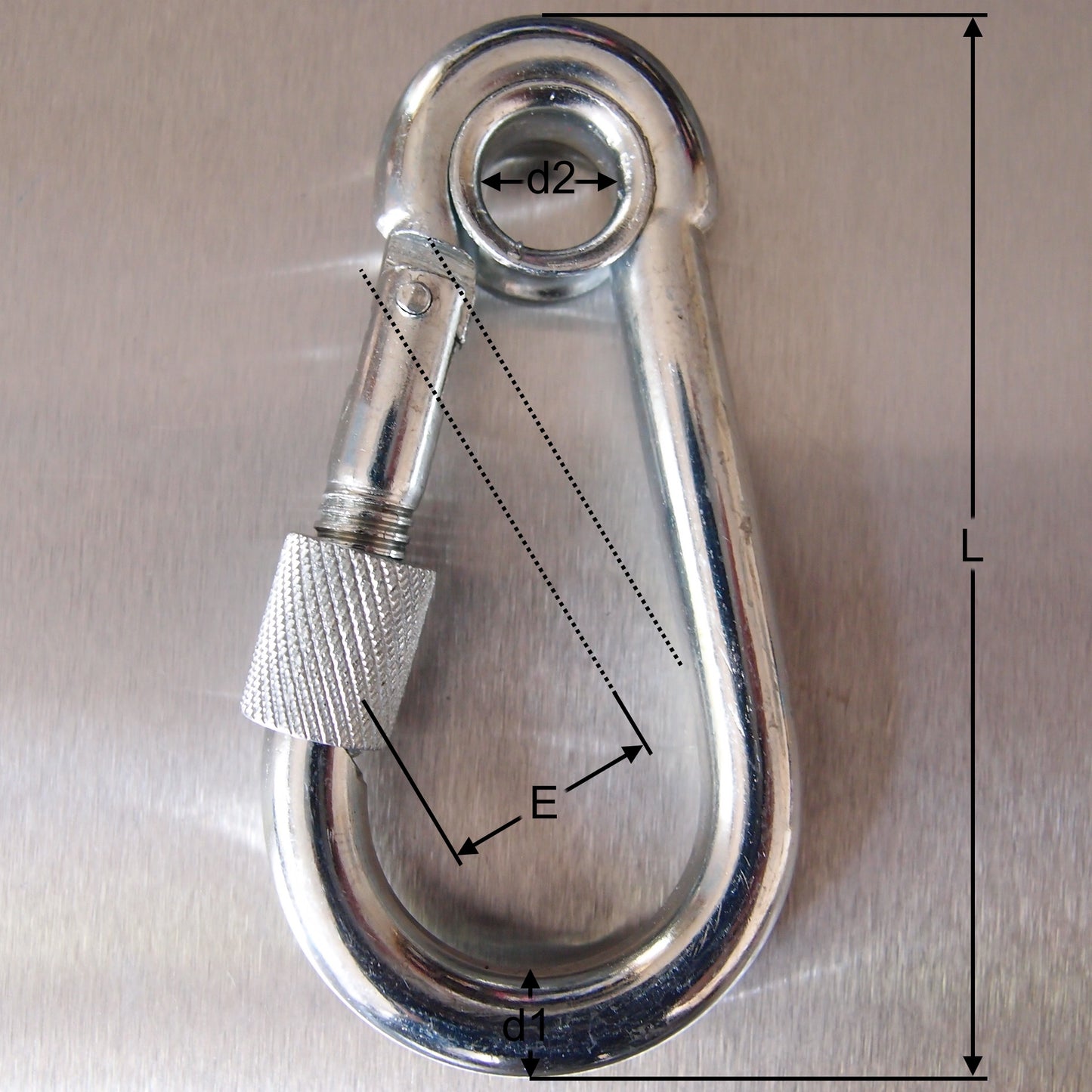 Carbine Hooks Zinc Plated with Eyelet and Screw Nut