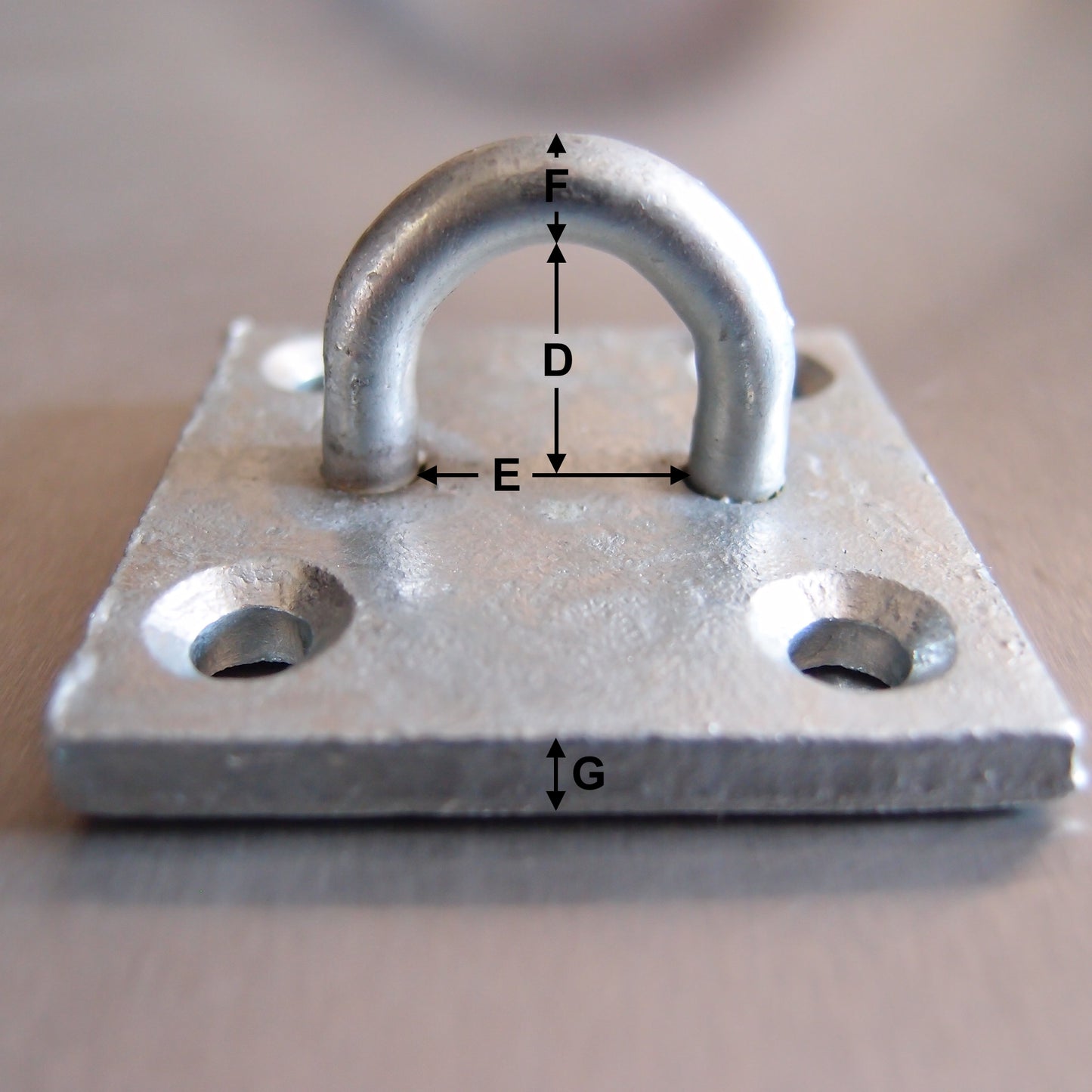 50mm x 50mm Staple Eye Plate - Galvanised Steel