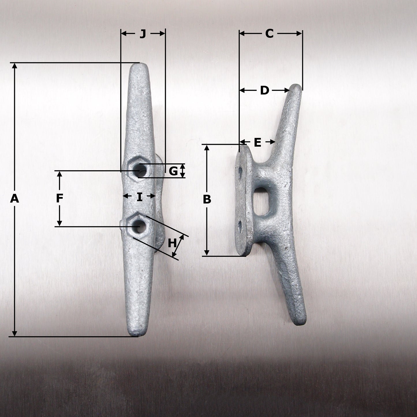 Flat Cleat - Two Hole - Galvanised
