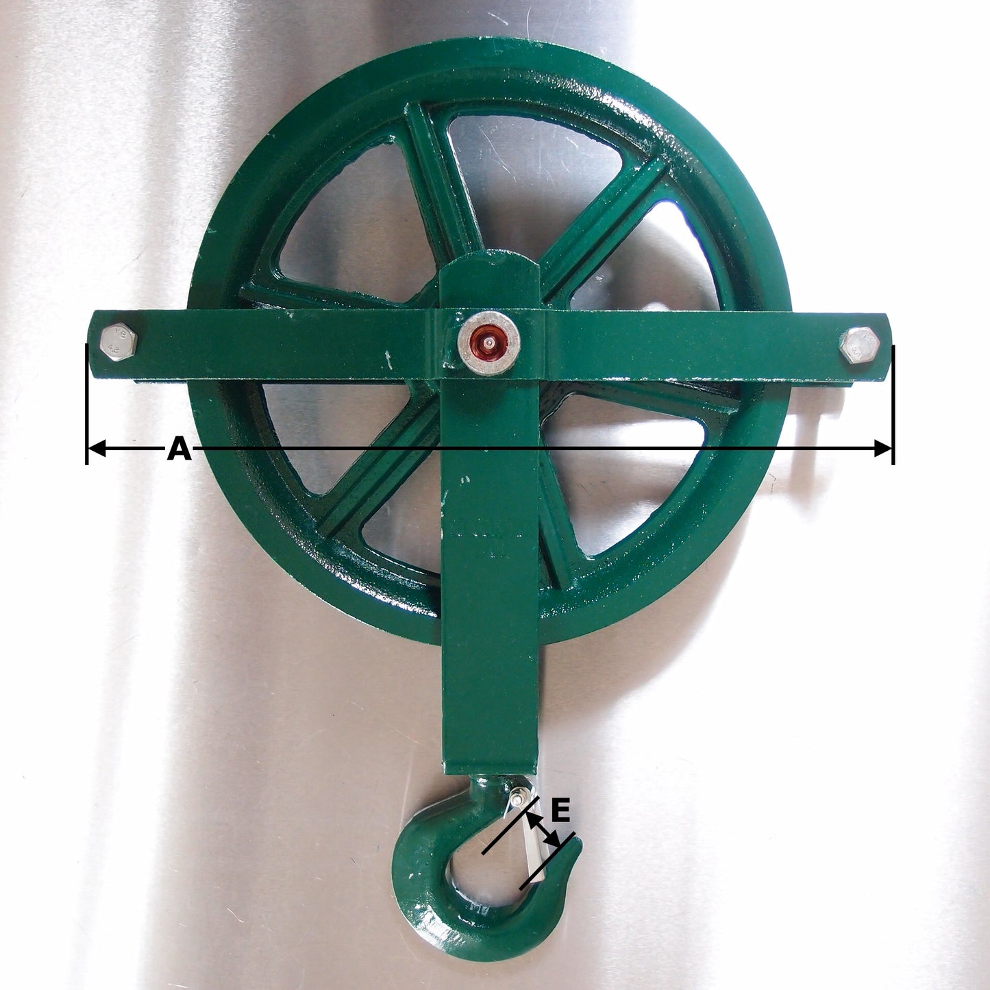 Gin Pulley Wheel Block - Green Painted
