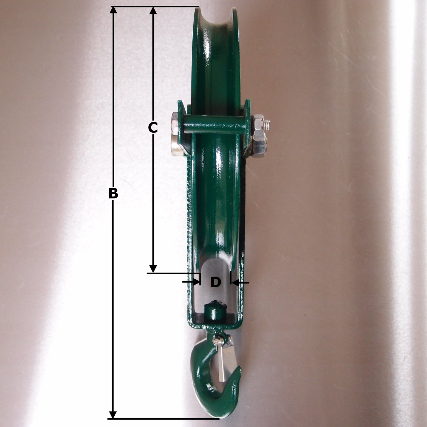 Gin Pulley Wheel Block - Green Painted