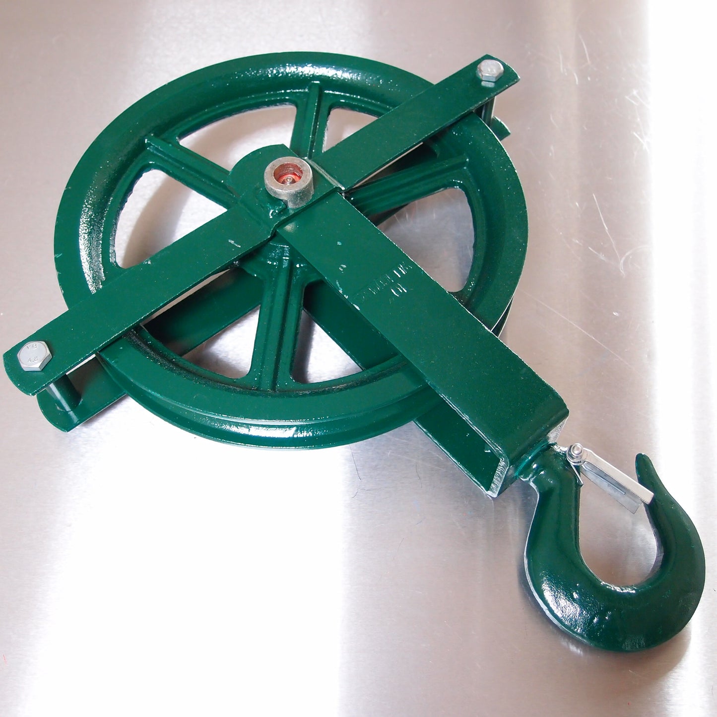 Gin Pulley Wheel Block - Green Painted