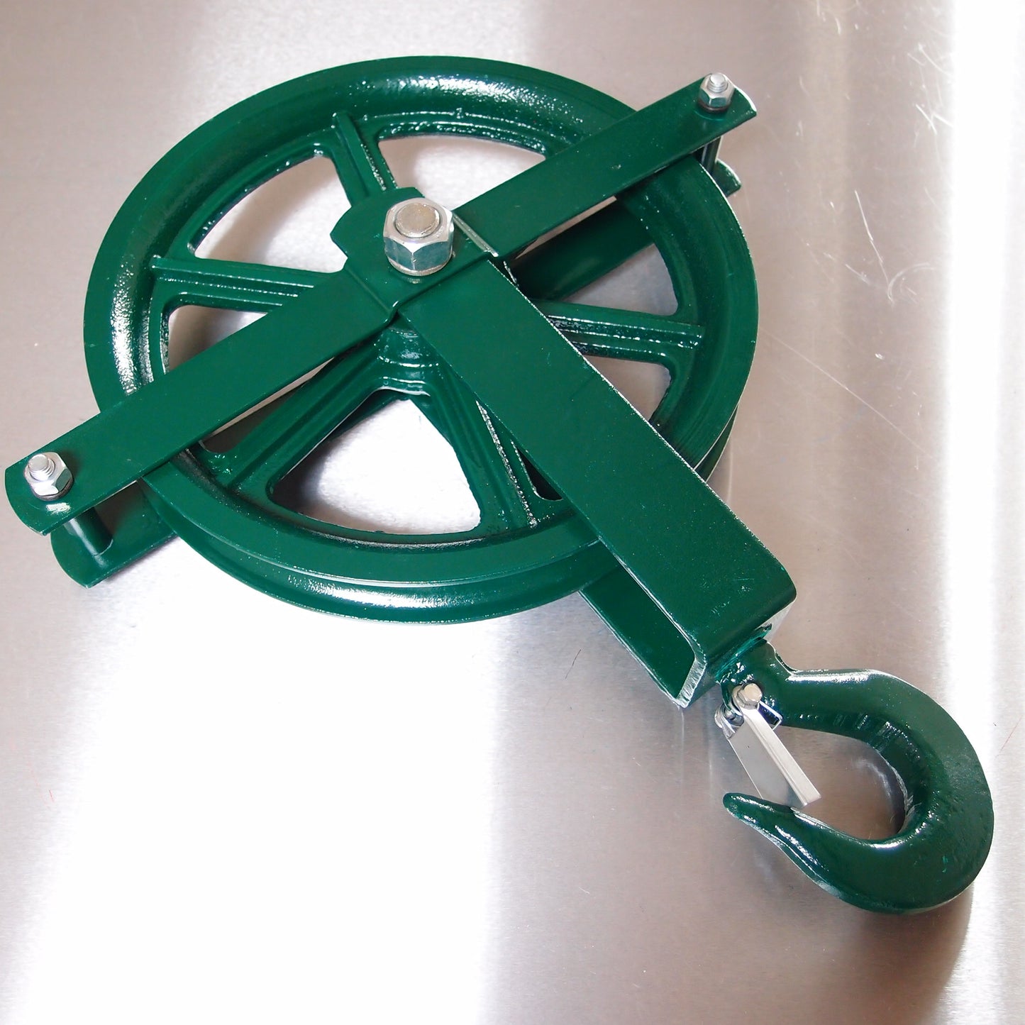 Gin Pulley Wheel Block - Green Painted
