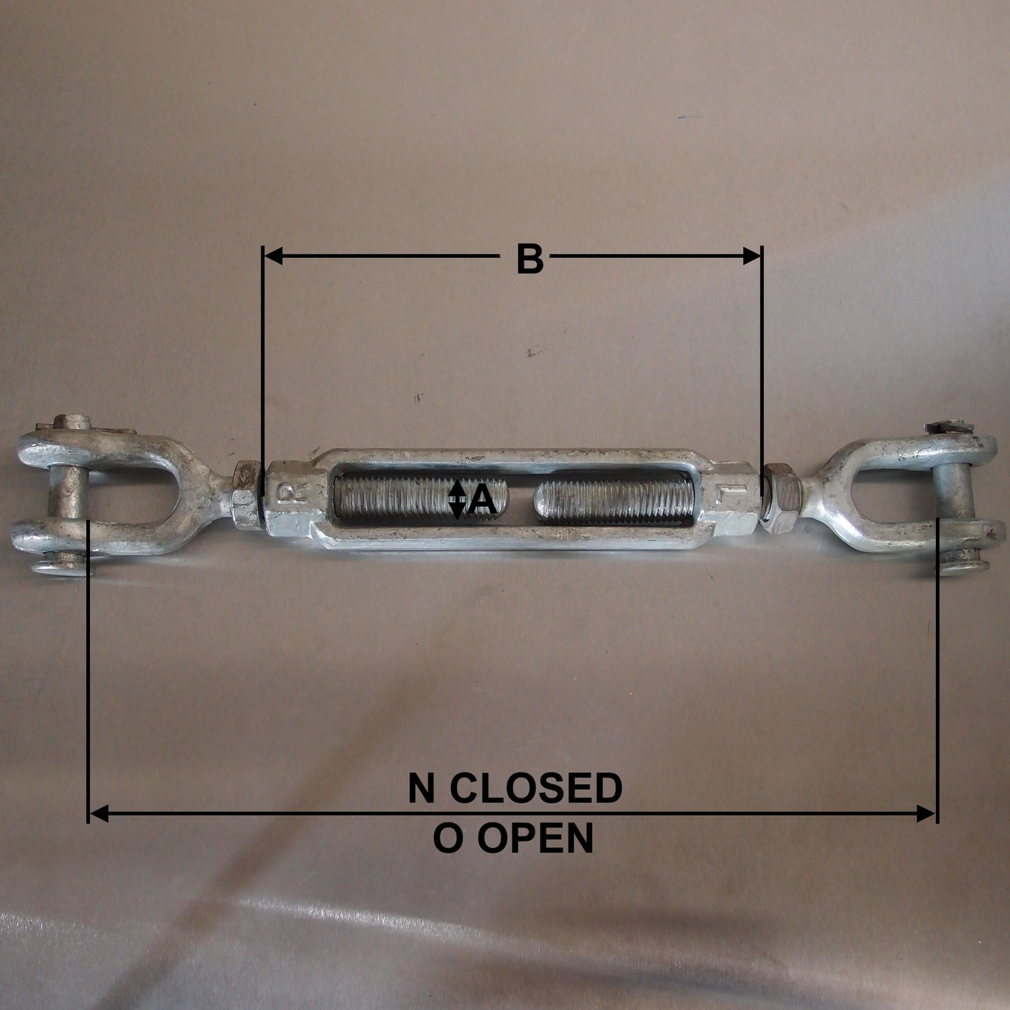 Galvanised Turnbuckle Straining screw to US fed Spec 1/2" x 12"