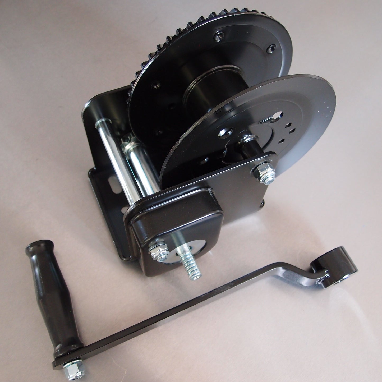 Black Coated Winch fitted with Integral Brake Device