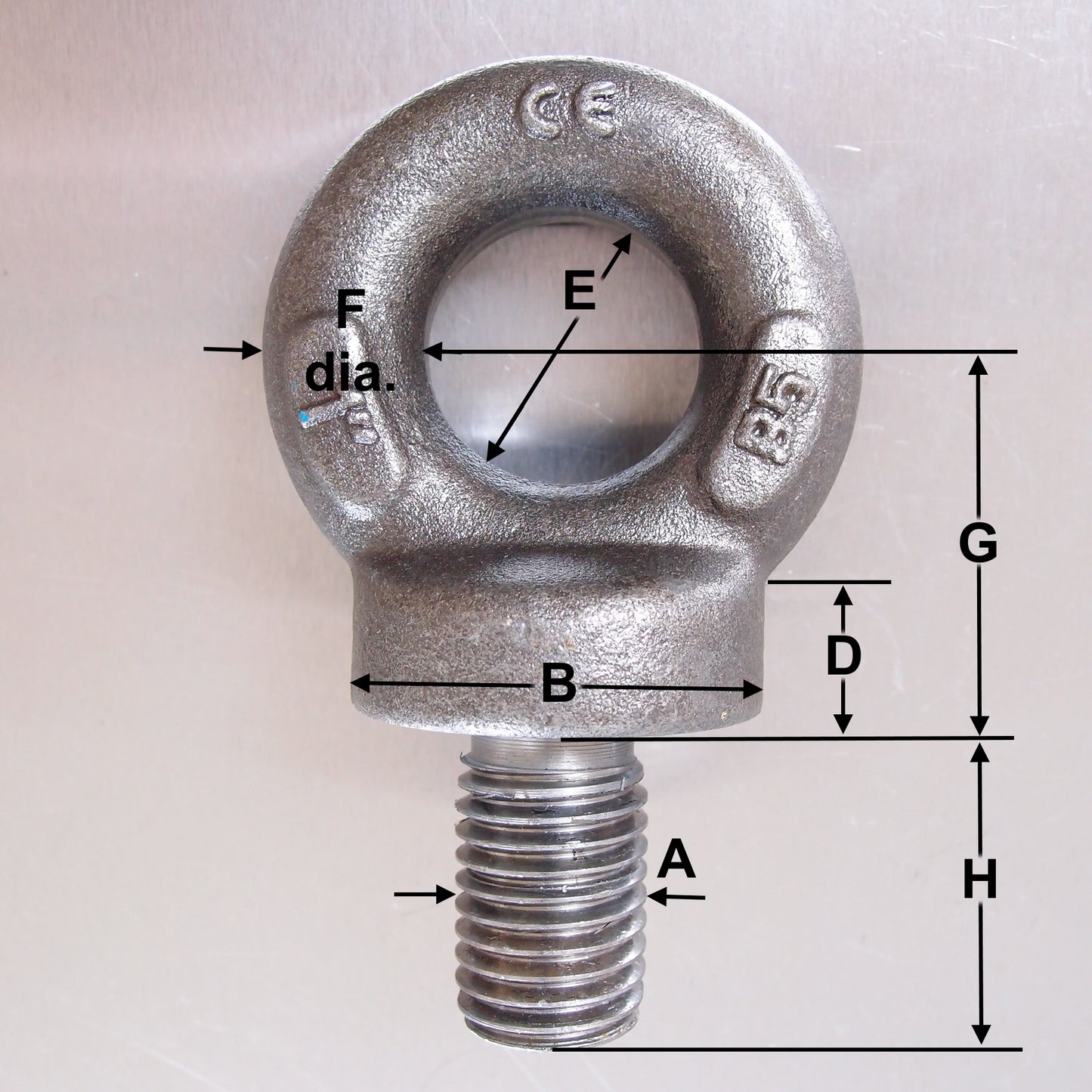 Metric Collared Eyebolts - Tested and Certified