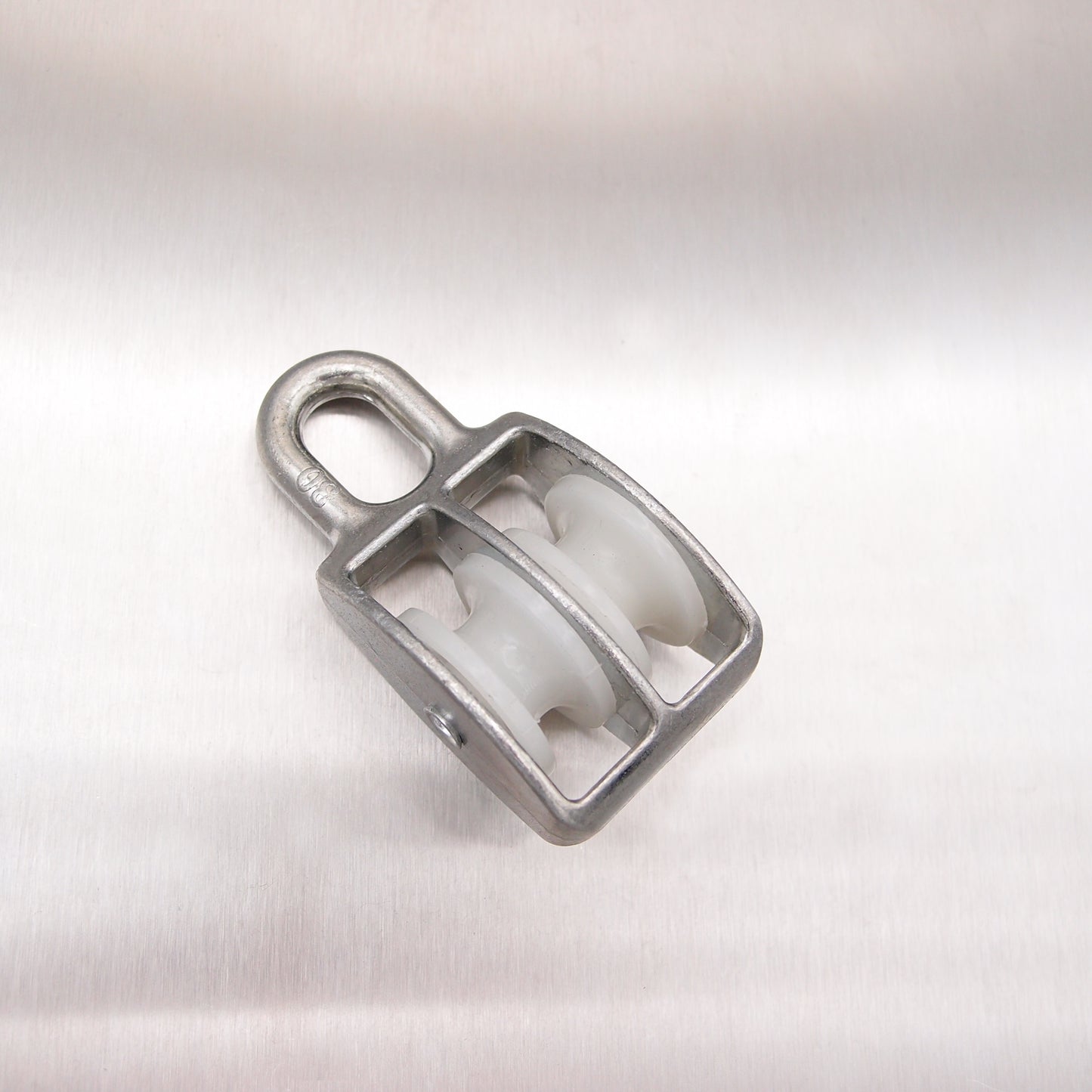 Double Awning Pulley - Nylon Sheaves - Fixed Eye - Zinc Plated Steel