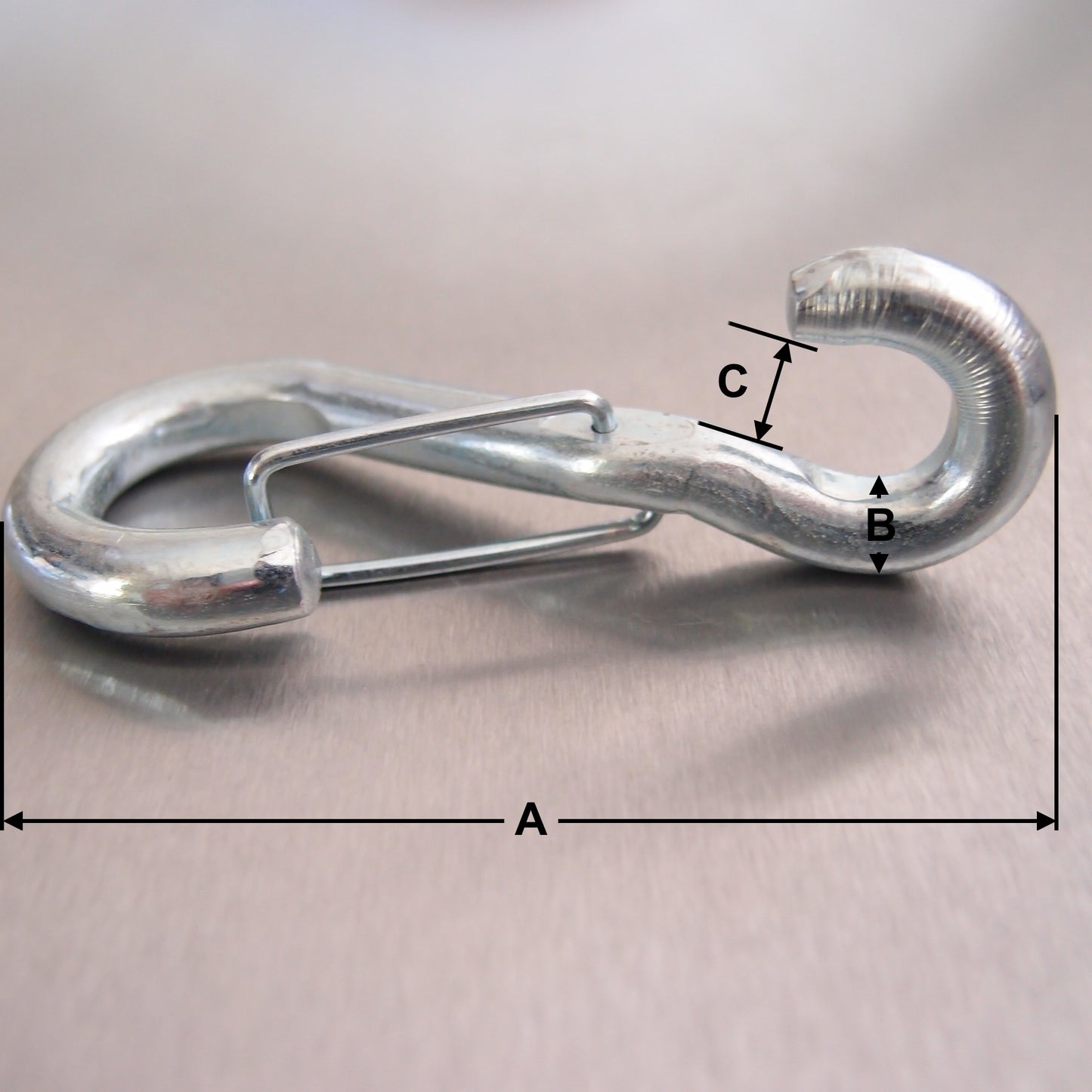 3" Spring Hook To Crue - Zinc Plated Steel - Wire Catch