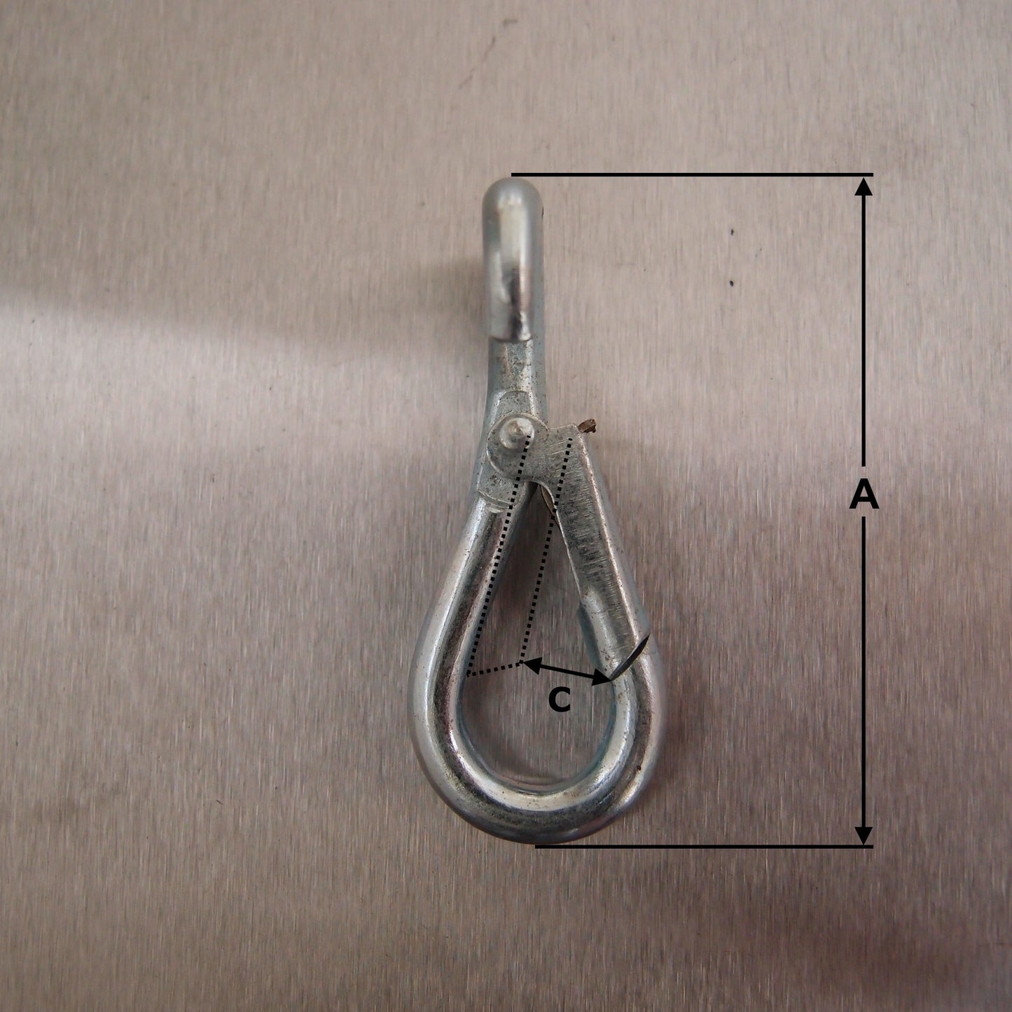 Spring Hook to Crue - Zinc Plated Steel