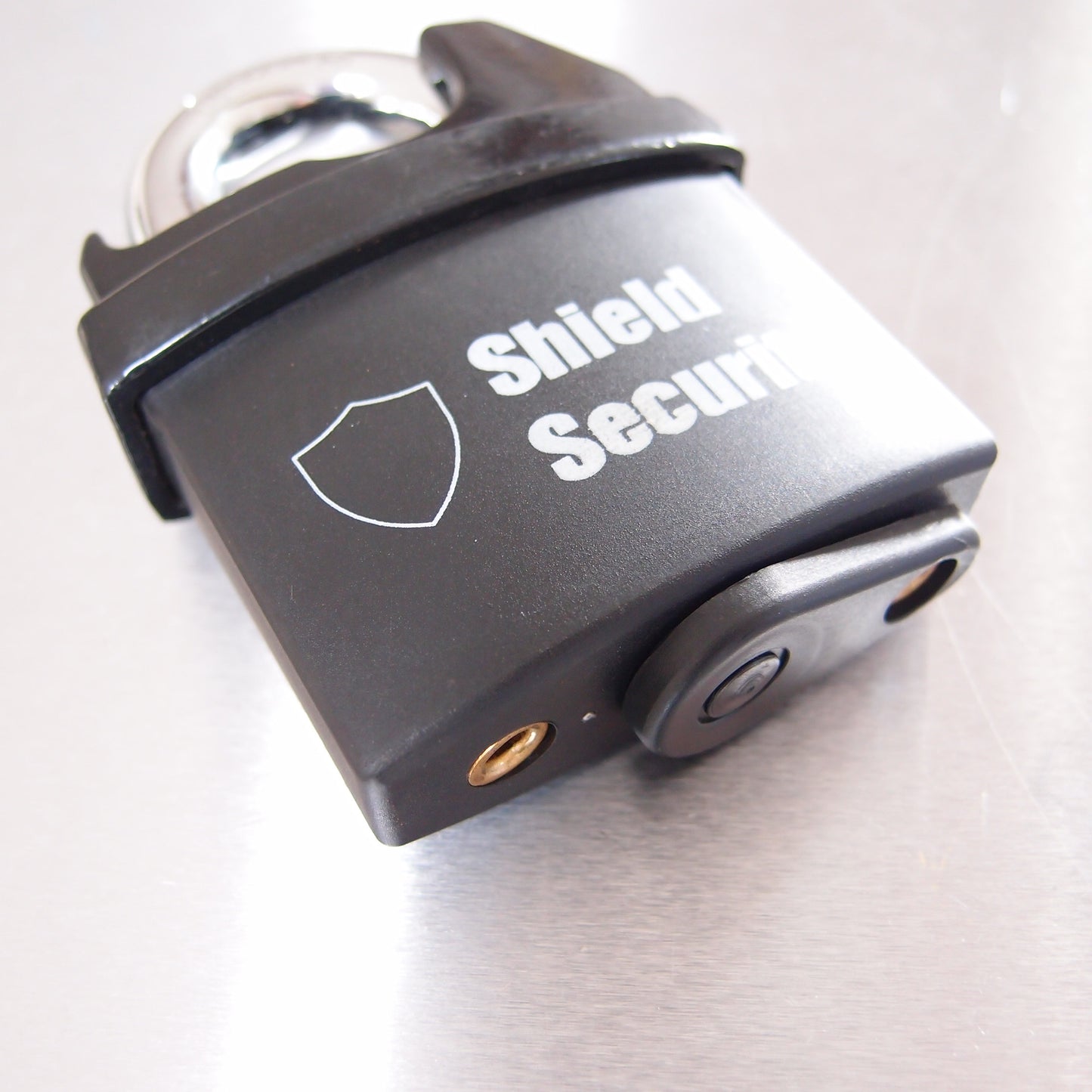 10.5mm Padlock Black Coated with Hardened Shackle - 4 Keys