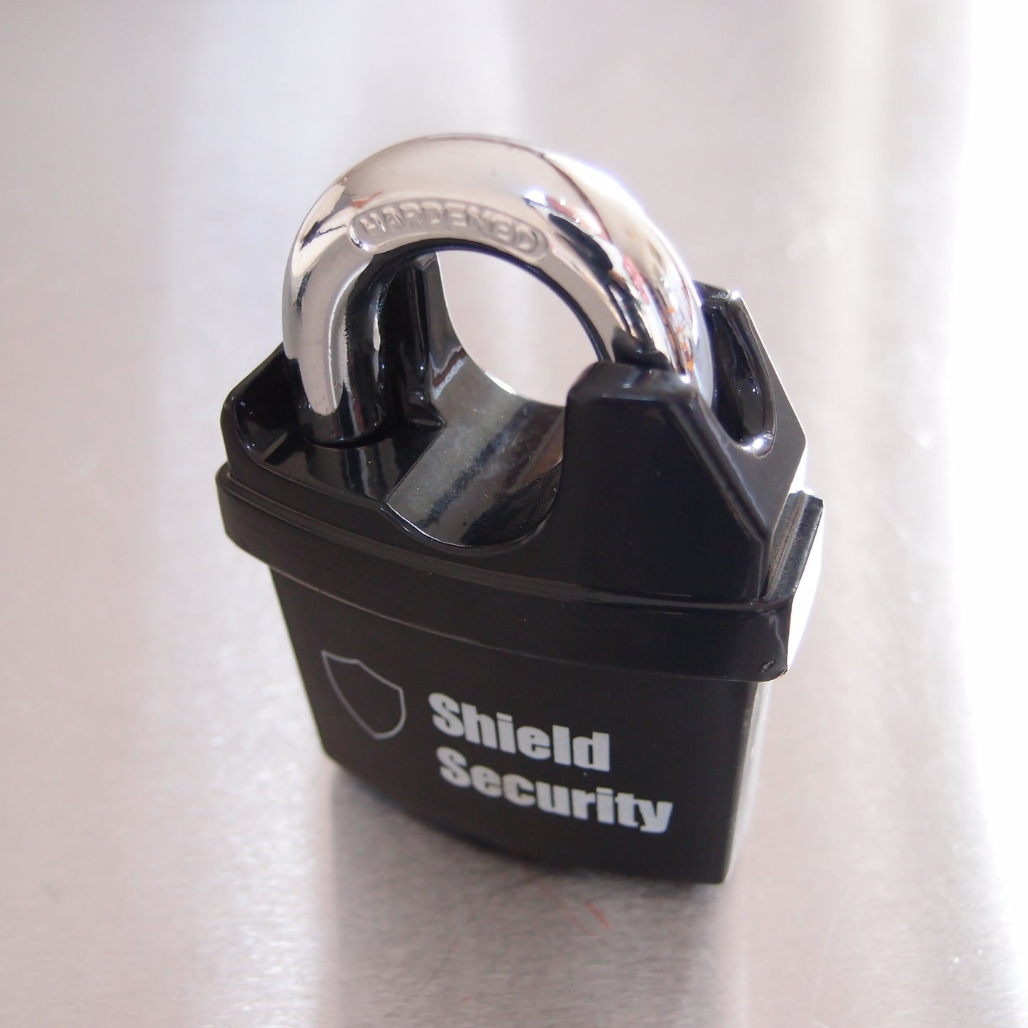 10.5mm Padlock Black Coated with Hardened Shackle - 4 Keys