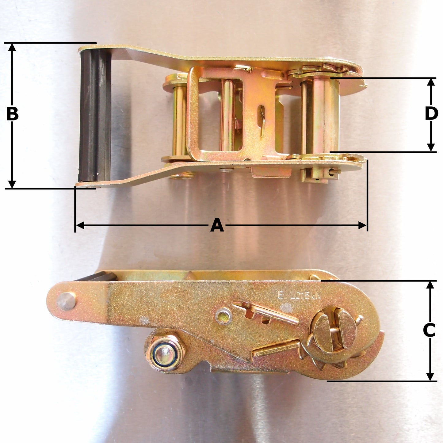 35mm Webbing Ratchet Handles: Short Wide LC 15 KN