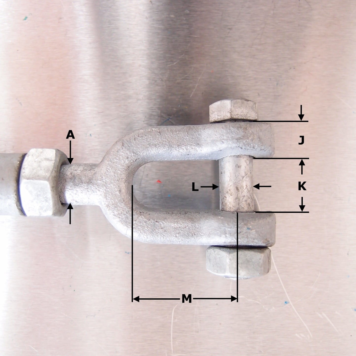 Rigging Screws Closed Body with Locknuts: Galvanised - Jaw & Jaw
