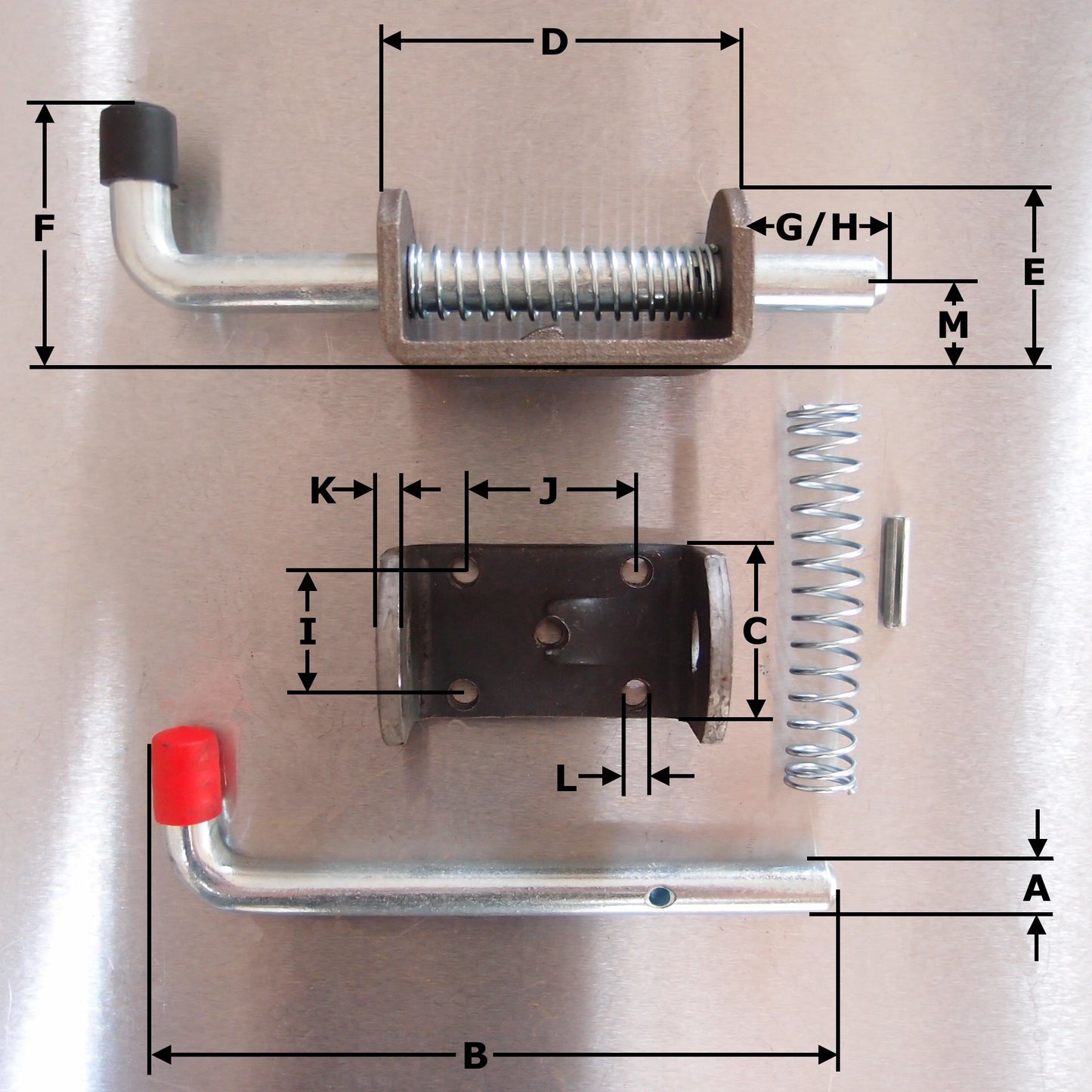 Spring Bolt Kits Zinc Plated with Self Colour Base Plate For Welding