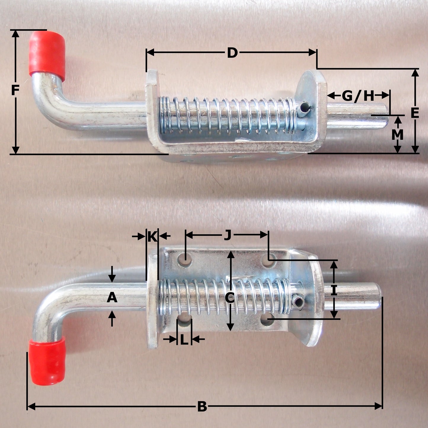 Spring Loaded Bolt - Zinc Plated