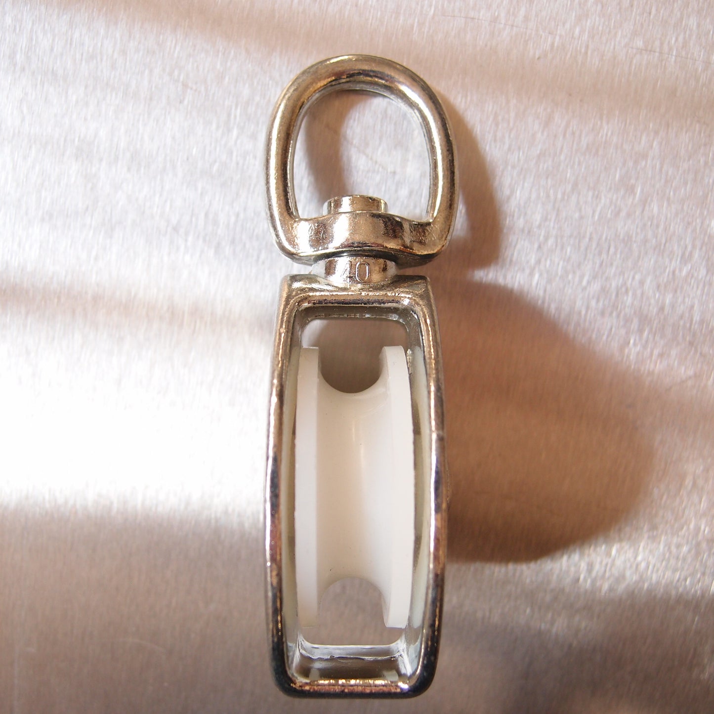 Single Awning Pulley - Nylon Sheave - Swivel Eye - Zinc Plated Steel